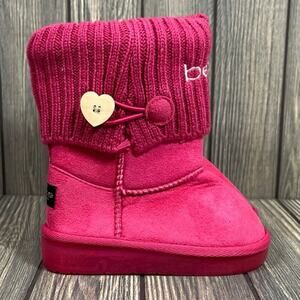Bebe Girls Pink Boots Winter Warm Cable Knit Sweater Mid‎ Calf Youth 10